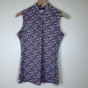 SWANNIES GOLF Anne-Marie Sleeveless Polo Floral Top